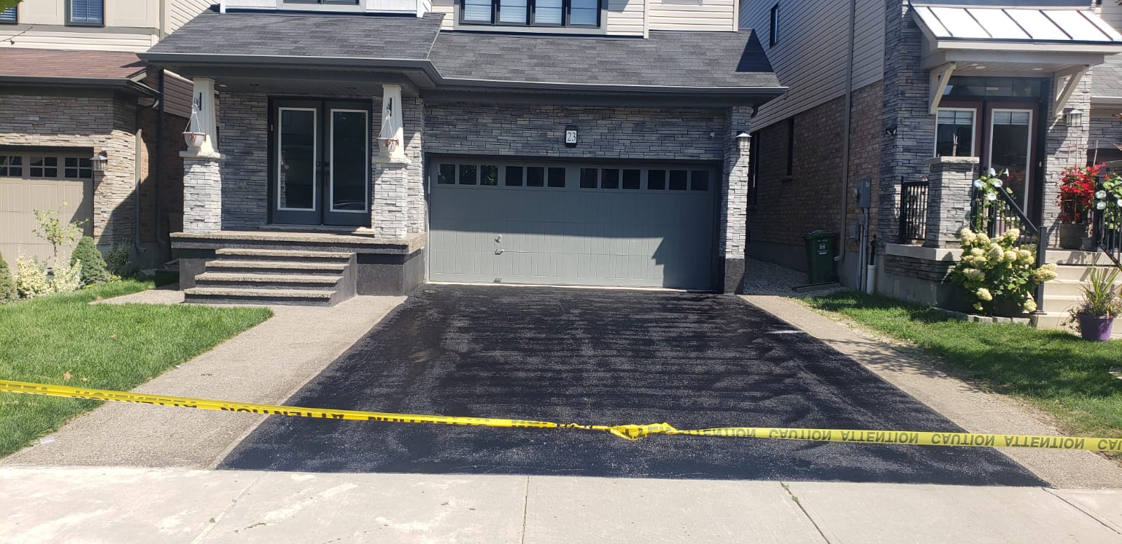 Exposed concrete steps and sides
