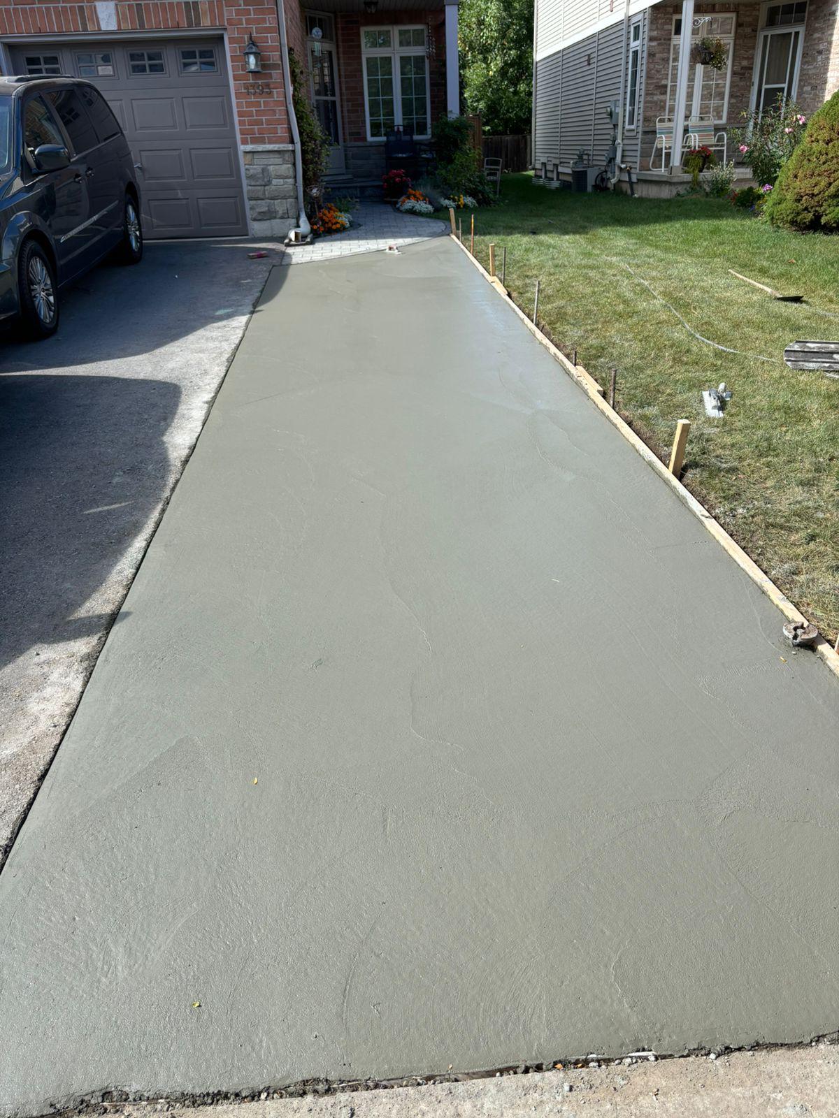 Side driveway concrete