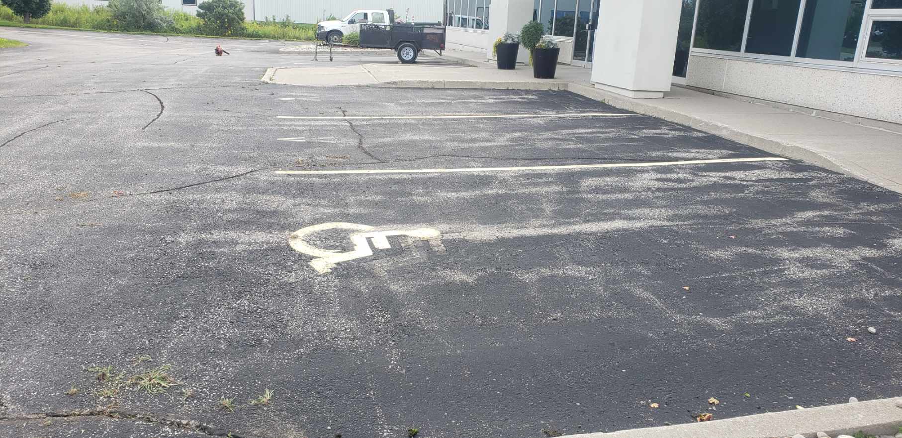 Accessible parking stall painting Hamilton Ontario