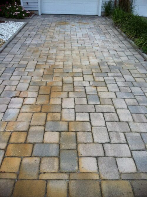 Pavers before pressure washing Hamilton
